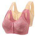 thumbnail image 1 of Posijego 2 Pack Womens Front Closure Bras Plus Size Wireless Bra Push up No Underwire Everyday Bra Multipack, 1 of 2