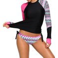 thumbnail image 4 of Women's Contrast Rosy Detail Long Sleeve Tankini Swimsuit, 4 of 11