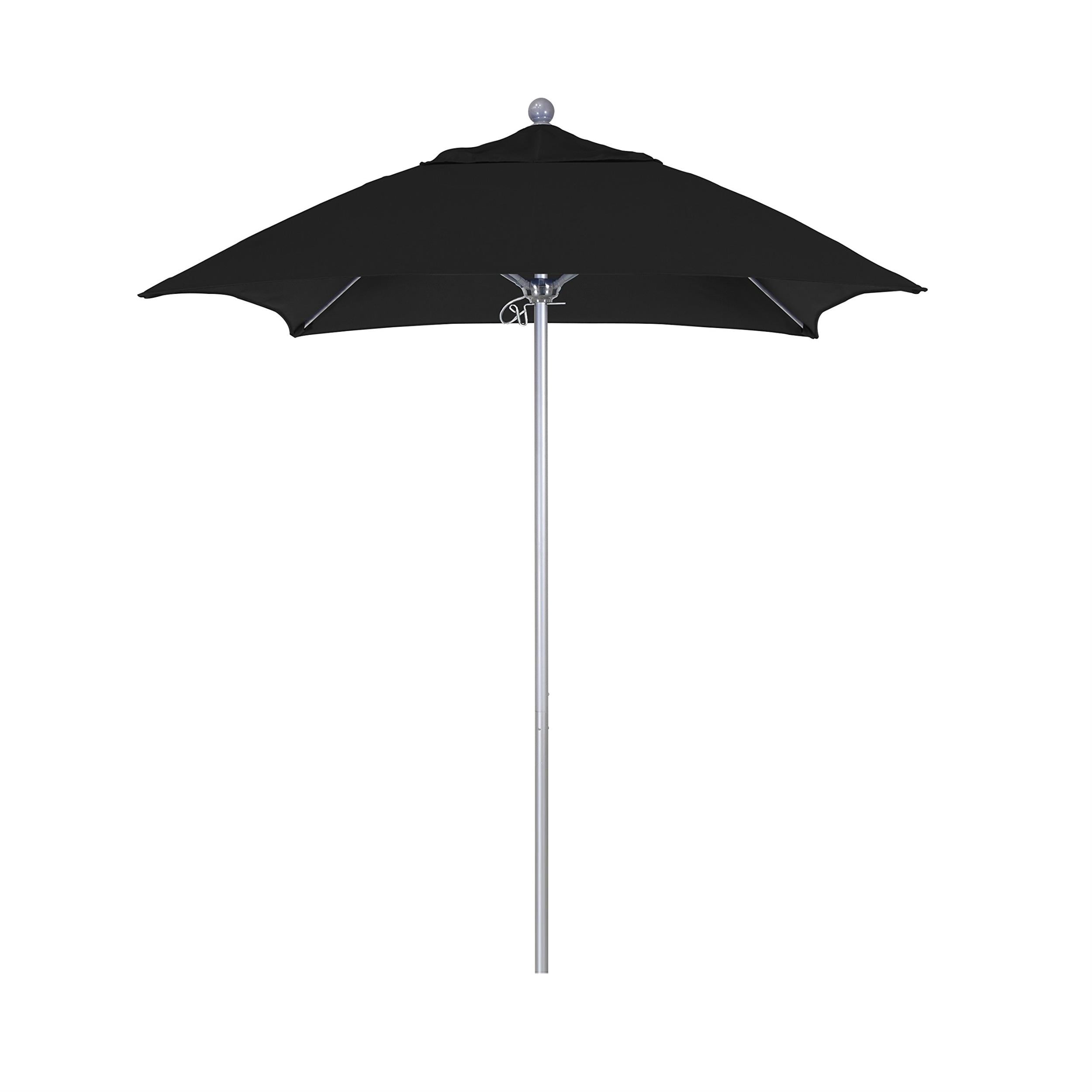 California Umbrella Venture Parasol de Marché Argenté de 6 Pieds en Noir