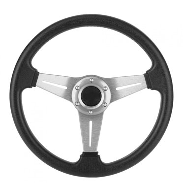 Spptty Sport Steering Wheel Fit For Most Standard Hub Adapter, 350mm/14in Aluminum Alloy + PU Racing Car Drifting Steering Wheel Replacement Universal Modified Accessory