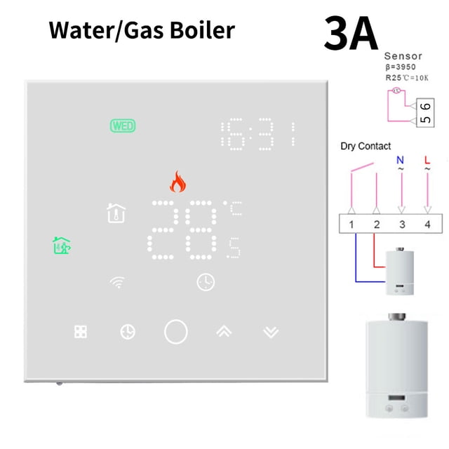 APP WiFi Smart Thermostat, Electric Floor Heating/ Water/Gas Boiler Temperature Remote Controller Temperature Controller ,Easy to Install