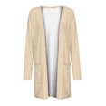 thumbnail image 4 of AherBiu Womens Cardigan Tops Long Sleeve Open Front Mid-Long Outwear with Pockets Spring Clothes, 4 of 5