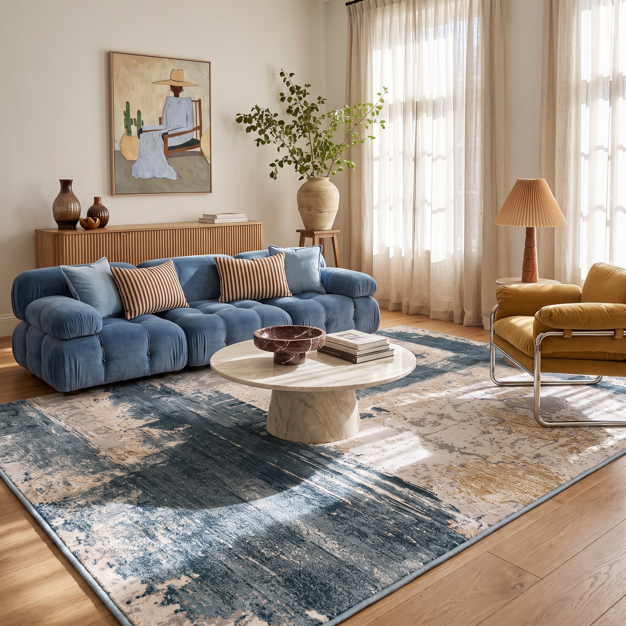Rug Branch Silvia Collection Modern Abstract Runner Area Rug