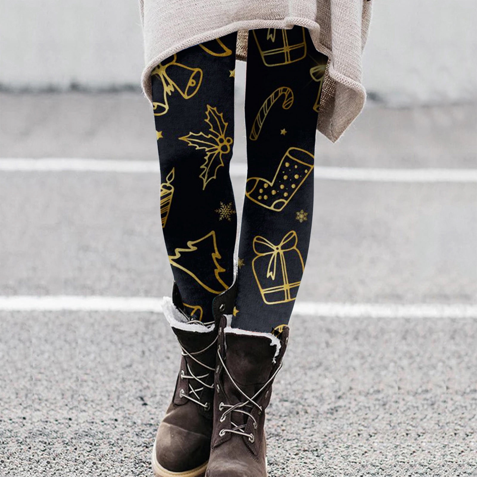 Christmas 2024 Women's Cartoon Printed Leggings Yoga Pants Leggings for Women 80s Maternity Leggings Womens Cropped Leggings with Pockets Girls Footless Tights Prairie Underground Leggings