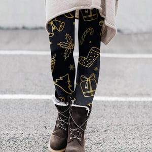 Christmas 2024 Women's Cartoon Printed Leggings Yoga Pants Leggings for Women 80s Maternity Leggings Womens Cropped Leggings with Pockets Girls Footless Tights Prairie Underground Leggings