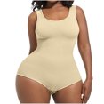 thumbnail image 1 of Dealovy Justaucorps pour Femmes Combinaison Sans Manches Col Rond Entraînement Sans Coutures Gaine 1 Pce Couche de Base Ensembles, 1 of 6