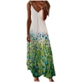 thumbnail image 1 of zanvin Robe Longue Maxi Sans Manches à Col en V pour Femmes, Décontractée, Grande Taille, à Imprimé Floral, 1 of 5