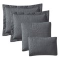 thumbnail image 3 of Clara Clark Home Quilt Set Bedspread - Ultra Soft Microfiber Embossed Grid Weave Pinsonic Lightweight Coverlet - Quilted Comforter 5 Piece Bedding Set - 2 Pillow Shams, 2 Euro Shams - Twin, Gray, 3 of 4