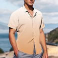 thumbnail image 4 of Pisexur T Shirts for Man , Chemise à Boutons à Manches Courtes pour Homme, Mode Décontractée, Col Rabattu, Imprimée, Orange, TG, Chemises de Golf pour Hommes et Chemises pour Hommes, 4 of 7