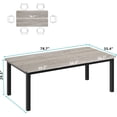 thumbnail image 2 of 78.7" Industrial Dining Table for 6-8 People, Large Rectangular Kitchen Table with Thick MDF Top, Heavy-Duty Metal Frame, Modern Dining Room Table for Kitchen, Dining Room, Office, 2 of 8