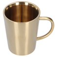 thumbnail image 1 of 340ml Tasse à Café en Acier Inoxydable 304 Tasse à Café avec Poignée Double Paroi DrinkwareGold, 1 of 7