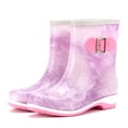 thumbnail image 2 of Bottes Hautes Imperméables pour Femmes, Mode, Plastique, Talon Bas, Jelly, Couleur, Fermoir, 2 of 3