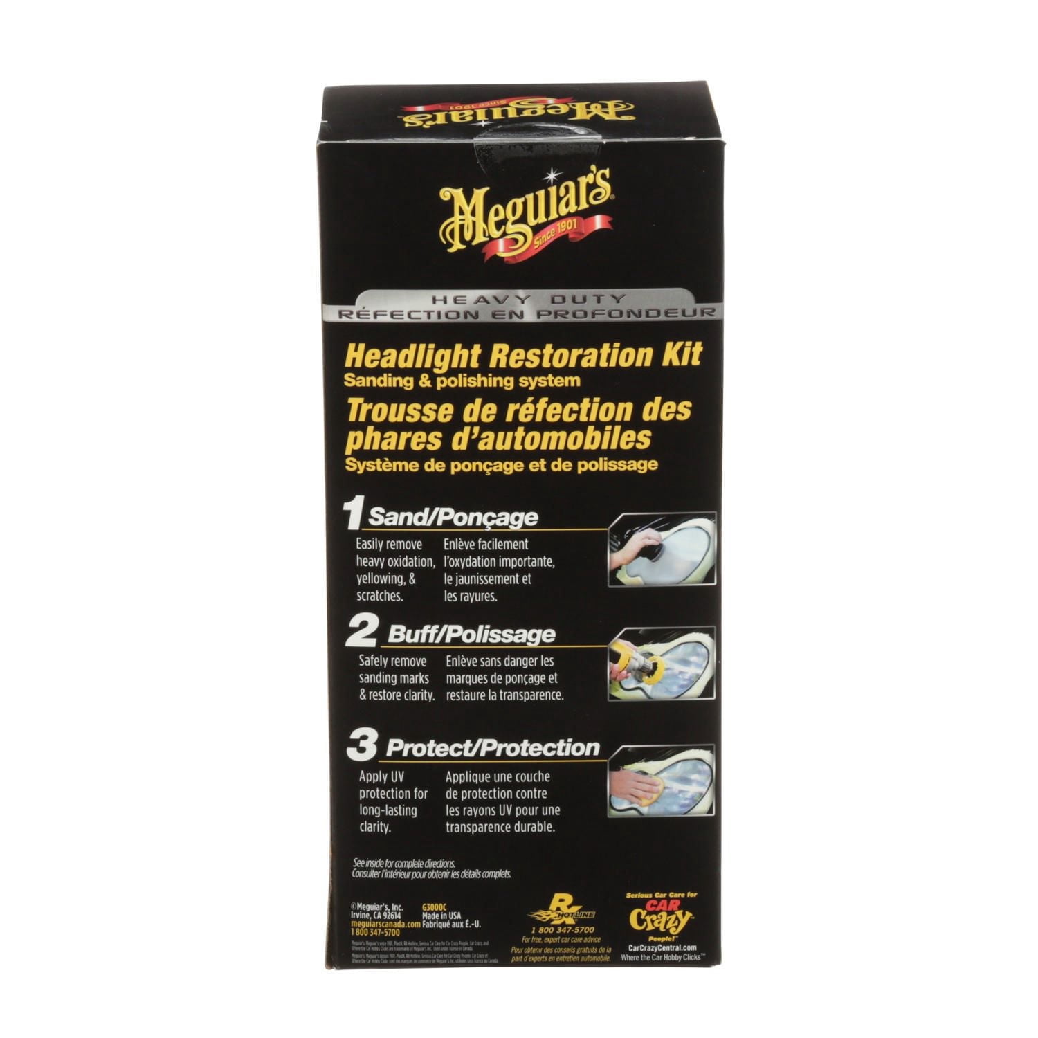 Meguiar’s® Heavy Duty Headlight Restoration Kit G3000C