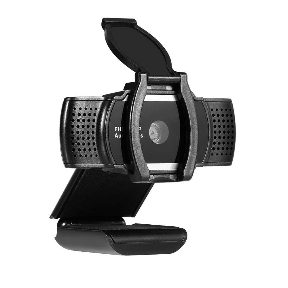 Yeacher 1080P USB Webcam Auto Focus Camera with Cover Built-in Microphone Drive-free Camera for PC Laptop Black