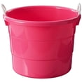 thumbnail image 1 of Homz Seau de Rangement Utilitaire en Plastique 18 Gal avec Poignée en Corde, Rose (Lot de 2), 1 of 9