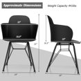 thumbnail image 2 of Gymax 4PCS Modern Dining Chair Plastic Arm Chair Office Home w/ Metal Legs Black, 2 of 10