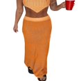 thumbnail image 3 of Femmes Beachwear Tricot Jupe Taille Haute Slim Fit Creux Demi-Robe, 3 of 9