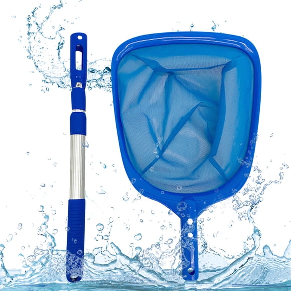 TIMIFIS Pool Nets For Cleaning Swimming Pool Leaf Skimmer Net, With 3 Sections Telescopic Aluminum Pole & Nylon Medium Fine Mesh Pool Net, Pool Cleaning Tool For Removing Leaves & Debris -