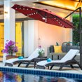 thumbnail image 1 of Costway 10ft Solar LED Cantilever Offset Patio Umbrella 360dgrees Rotation Aluminum Burgundy, 1 of 7