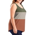 thumbnail image 3 of Swstbby Économies d'Été Liquidation! Hauts d'Été pour Femmes Grande Taille, Mode Décontractée Imprimée Ample Camisoles Col Rond Café XXXXXL, 3 of 4