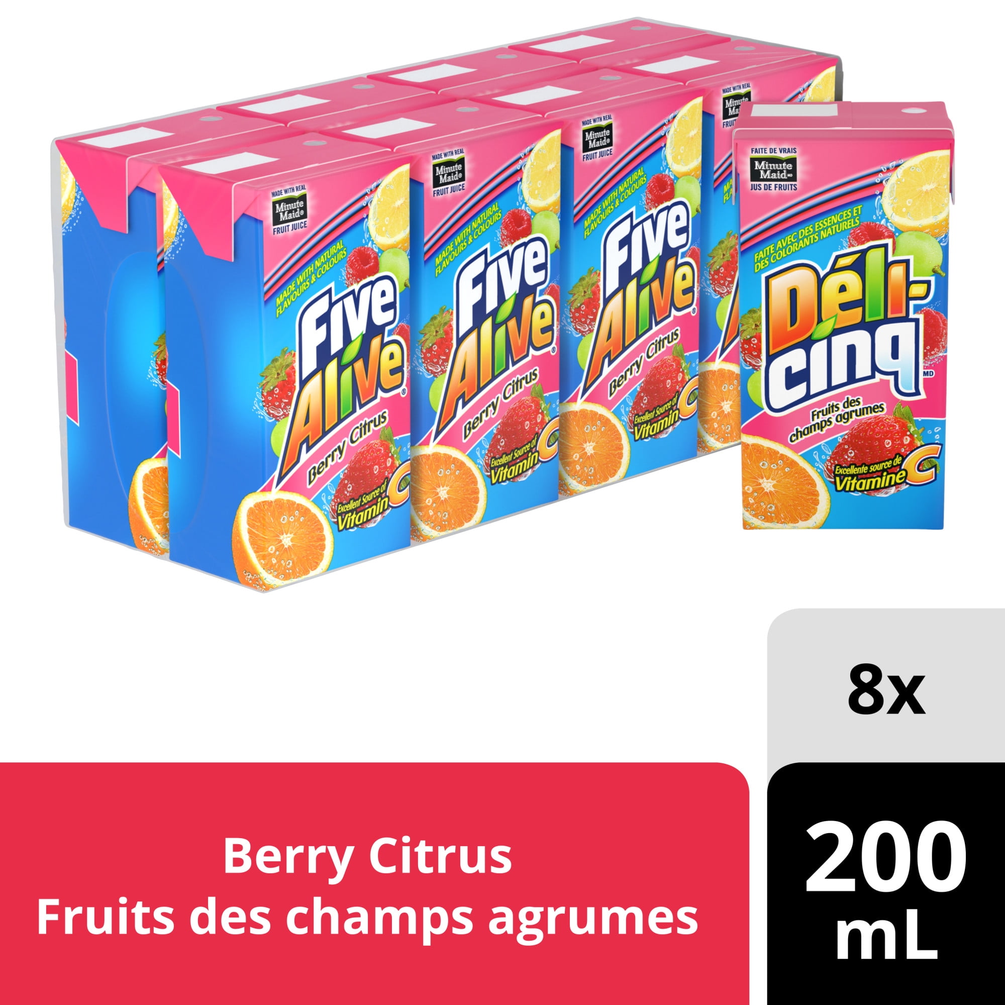 Five Alive Berry Citrus Cartons, 200 mL, 8 Pack - Walmart.ca