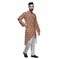 thumbnail image 2 of Atasi Kurta à Manches Longues Imprimé, Boutonné, Asymétrique, Kurta de Designer pour Garçons, 2 of 5