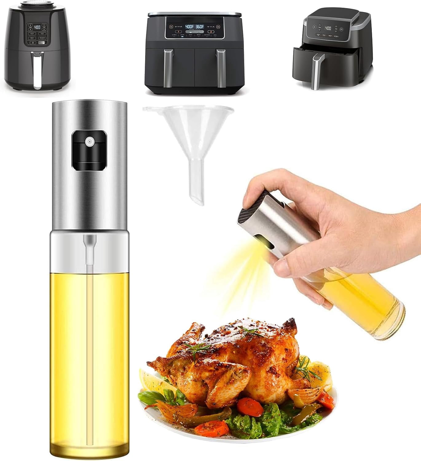 Oil Sprayer for Ninja Air Fryer Accessories, Oil Dispenser Compatible with Ninja AF101 Air Fryer Ninja DZ201 DualZone Basket Air Fryer Ninja Air Fryer Pro 5 QT