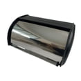 thumbnail image 1 of Tnarru Bread Bin with Roll Lid Metal Bread Box Rustic Multipurpose for Kitchen Counter Bread Keeper for Home Baked Goods Coffee Shop Black, 1 of 8