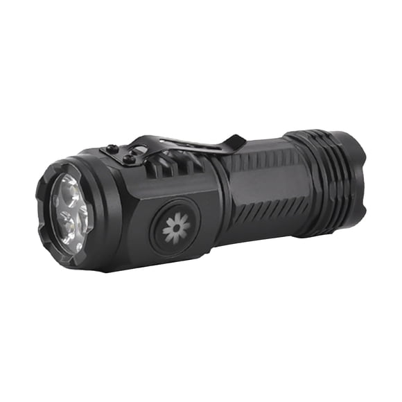 Lampe de Poche à DEL Rechargeable Mini Puissante Lumière Brillante Lampe de Poche à 3 Yeux pour Camping en Plein Air Randonnée Urgence 1 Pce Portable Design Compact avec Câble de Chargement