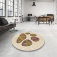 thumbnail image 4 of Ahgly Company Tapis d'Intérieur Lavable en Machine Carré Transitionnel Vanille Or, 4 Pieds Carré, 4 of 7