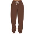 thumbnail image 3 of MAWCLOS Women Jogger Sets Long Sleeve Tracksuit Set Solid Color Two Piece Outfit Breathable Sports V Neck Sweatsuits Coffee M, 3 of 5
