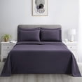 thumbnail image 4 of Marina Decoration Ultra Soft Silky Deep Pocket Solid Rayon from Bamboo Bedding All Season Sheet Set, Eggplant Color, 4 of 7