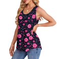 thumbnail image 3 of UPPADA Camisoles d'Été pour Femmes à Imprimé Floral, Col Ras du Cou, Sans Manches, Chemises Décontractées à Ourlet Fluide, Jolis T-Shirts, Chemises Coupe Ample, Hauts Confortables Multicolores, m, 3 of 7