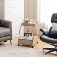 thumbnail image 2 of Costway Rolling End Table with Storage Drawer Tray Top 4 Casters Modern Bedside Trolley, 2 of 10