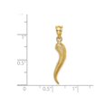 thumbnail image 2 of 14K Yellow Gold Brushed Italian Horn Pendant Necklace with Chain, 2 of 4