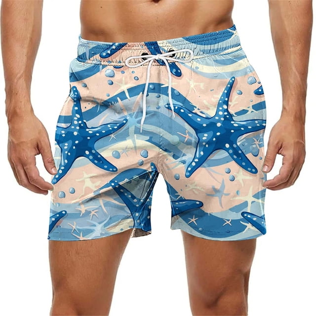 Kakii Men's Swim Trunks Hawaiian Bathing Mesh Lining Suit Swimsuits Beach Shorts with Pockets