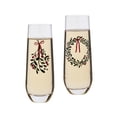 thumbnail image 2 of Holiday Time Cranberry Champagne Glass 2 Pack, 2 of 6