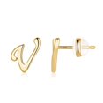 thumbnail image 4 of Boucles d'Oreilles Alphabet en Or 26 avec Finition Plaquée Or pour Femmes, 4 of 9