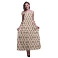 thumbnail image 1 of Bimba Robe Longue Maxi de Soirée pour Femmes en Rayonne à Imprimé Floral, Dos Nu, à Bretelles Spaghetti - Grande, 1 of 4