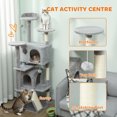 thumbnail image 4 of PawHut 54" Cat Tree Tower with Scratching Posts, Cat Condos, Light Grey, 4 of 10