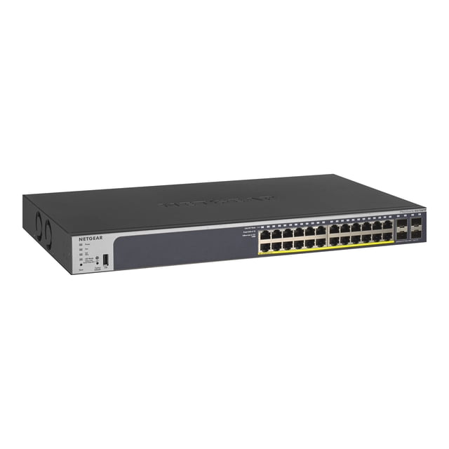 NETGEAR Smart GS728TP - V2 - Commutateur - L3 - Intelligent - 24 x 10/100/1000 (PoE+) + 4 x Gigabit SFP - Monté sur Rack - PoE+ (190 W)