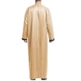 thumbnail image 2 of Men's Muslim Robe Retro Islamic Arab Kaftans for Men Eid Muslim Thobe Dubai Ramadan Daily Clothes, Muslim Shirt Robe with Pockets, 2 of 4