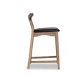 thumbnail image 5 of Crotone Mid-Century Modern Square Faux Leather Counter Stool in Black, 5 of 5