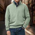 thumbnail image 2 of Migroa Essential Men's Quarter-Zip Sweatshirt -Solid Color Stand-Up Collar Design, Multiple Color Options, Premium Casual Wear Under $20, Green 5Xl, 2 of 4