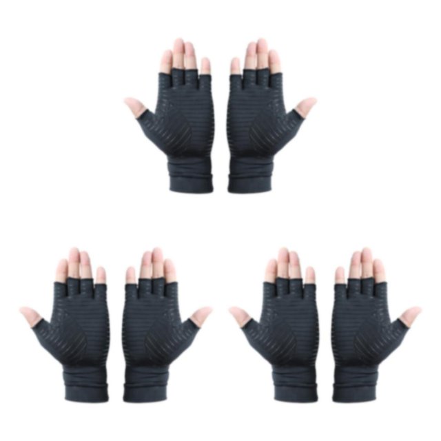 Redempat Black Compression Gloves Made With Nylon And Spandex Experience Relief And Flexibility black XL 3Set