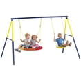 thumbnail image 1 of Qaba Kids Swing Set with Double Swings, Metal Frame, 150kg Capacity, 1 of 10