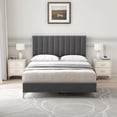 thumbnail image 1 of Full Adjustable Headboard and Wooden Slats Support, Upholstered Bed Frame with 4 Storage Drawers, No Box Spring Needed, Easy to Assemble, Bedroom, Grey, 1 of 7