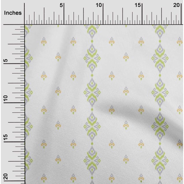 oneOone Tissu Viscose Chiffon Rayé & Tourbillon Tissu Imprimé Ikat BTY 42 Pouces de Large