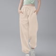 thumbnail image 2 of Plebaso Pantalon de Survêtement à Bas Resserré pour Garçons et Filles, Cordon de Serrage, Taille Haute, Pantalon Jogger, Pantalon de Course Athlétique, 2 of 6