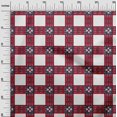 thumbnail image 2 of oneOone Polyester Lycra Fabric Check Ikat Printed Fabric 1 Yard 56 Inch Wide, 2 of 4
